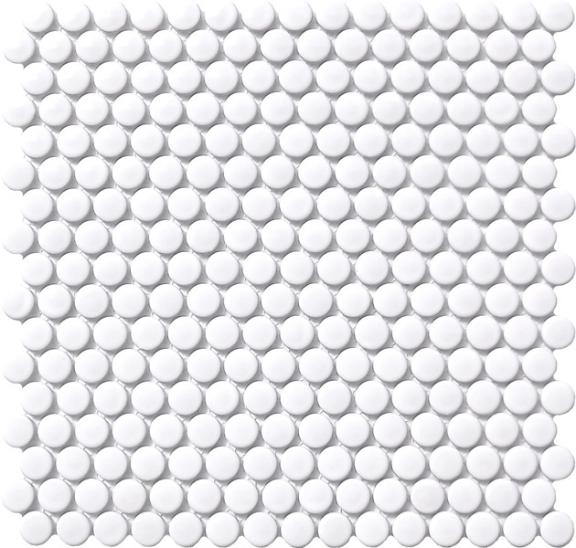 Penny Round White Gloss Mosaic