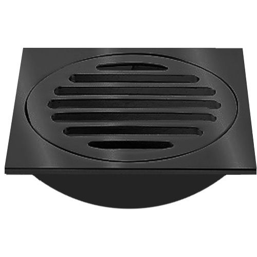 Chrome Plated Square Floor Grate 100mm - Matt Black