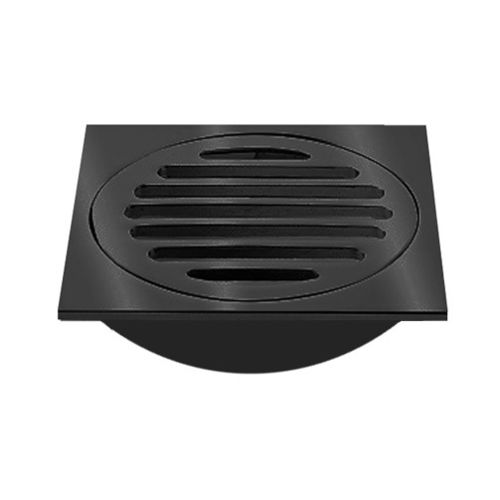 Chrome Plated Square Floor Grate 75mm - Matt Black