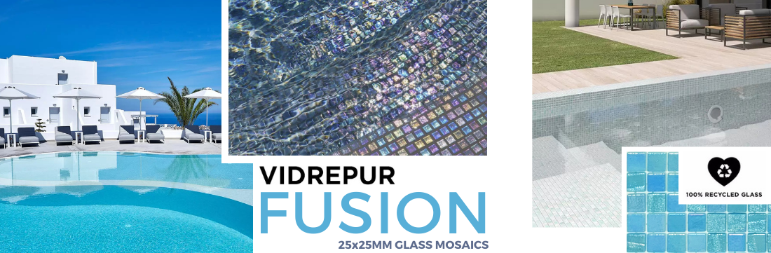 Vidrepur Fusion Glass Pool Tiles 25mm x 25mm
