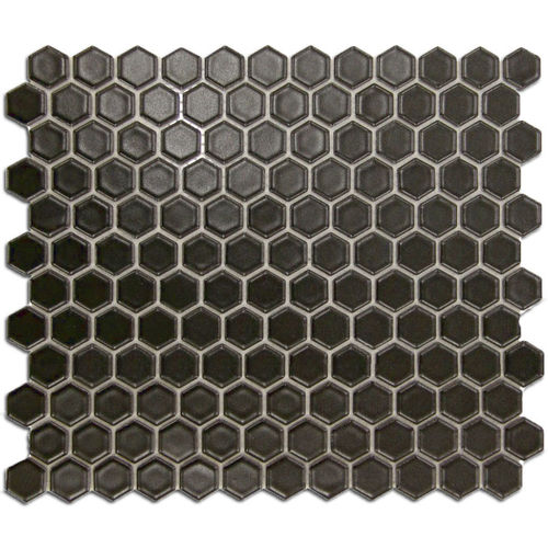 Hexagon Black Matt 23x26