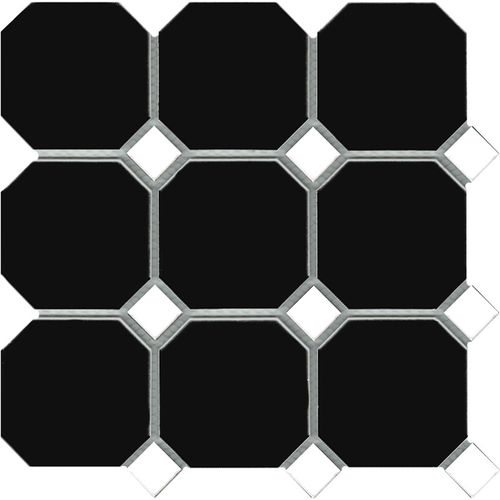 Octagon Black with White Dot