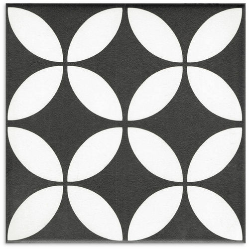 Picasso Star Black Matt Tile 200x200