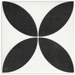 Picasso Flora Black Matt Tile 200x200