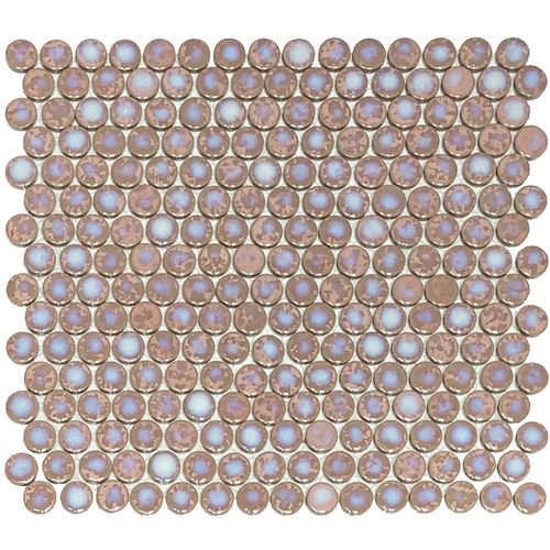 Orbit Penny Round Coral Gloss Mosaic