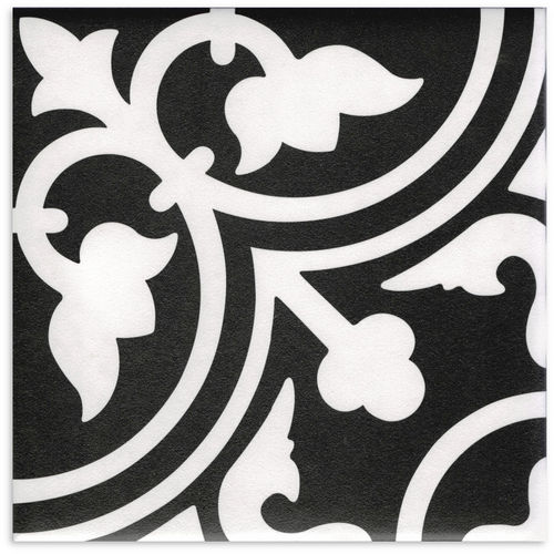 Picasso Shadow Black Matt Tile 200x200