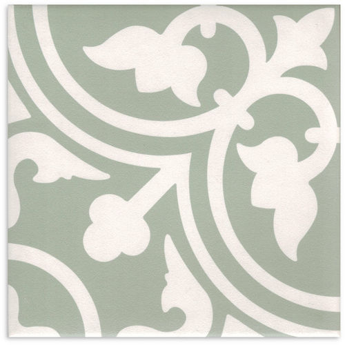 Picasso Shadow Pale Green Matt Tile 200x200