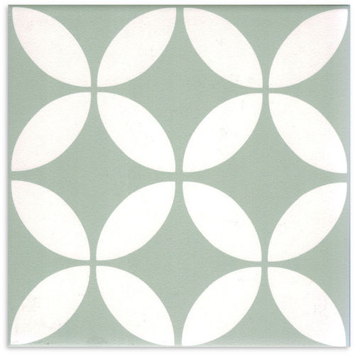 Picasso Star Pale Green Matt Tile 200x200