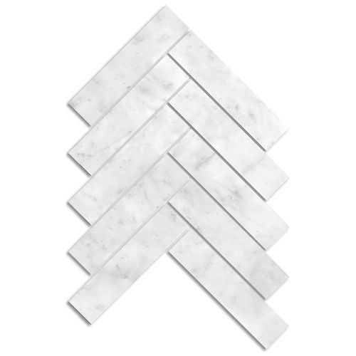 Artemis Carrara White Herringbone Honed