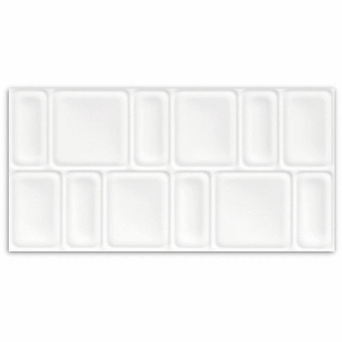 Winter Rectangle Mix White Gloss Wall Tile 300x600