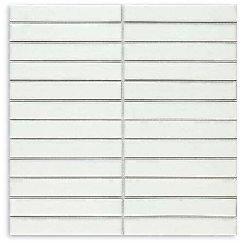 Porcelain Flat White Matt Tiles 22x145