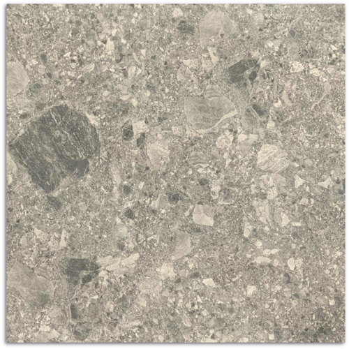 IN/OUT Breccia Mid Grey Matt Tile 600x600