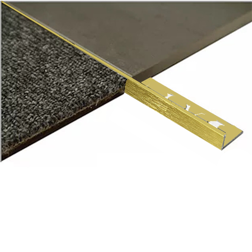 L Angle Aluminium Tile trim 10mm x 3metre (Linished Gold)