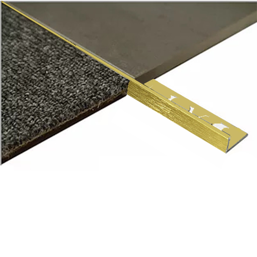 L Angle Aluminium Tile trim 12.5mm x 3m (Linished Gold)