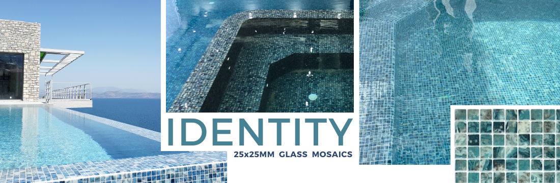 Identity Glass Pool Tiles 25mm x 25mm