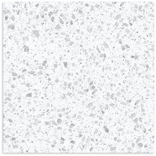 Terrazzo Stone Jelly White Matt Tile 600x600
