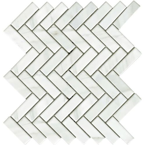 Cotto Carrara Herringbone Mosaic 22x73