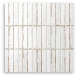 Riva Kit Kat Powder White Gloss Tile 300x300