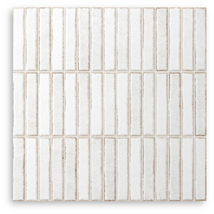 Riva Kit Kat Powder White Satin Matt Tile 300x300