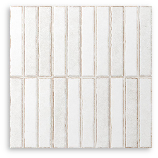 Riva Fingers Powder White Satin Matt Tile 300x300