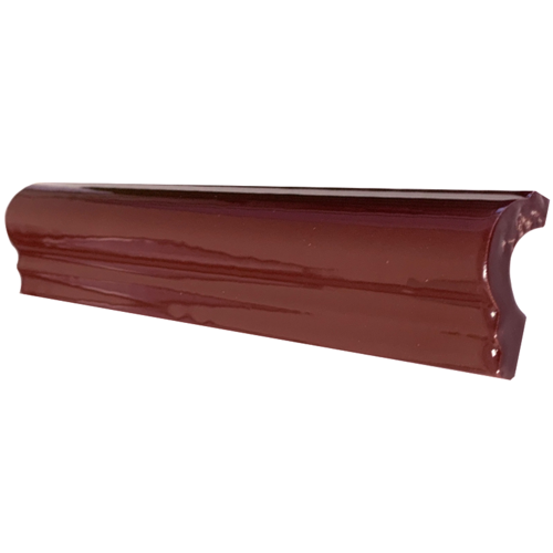 Ceramic Capping Tile - Burgundy Gloss 40x197