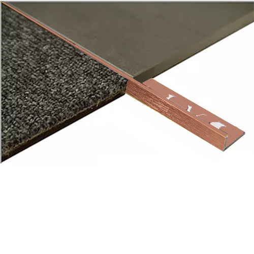 L Angle Aluminium Tile trim 10mm x 3metre (Linished Copper)