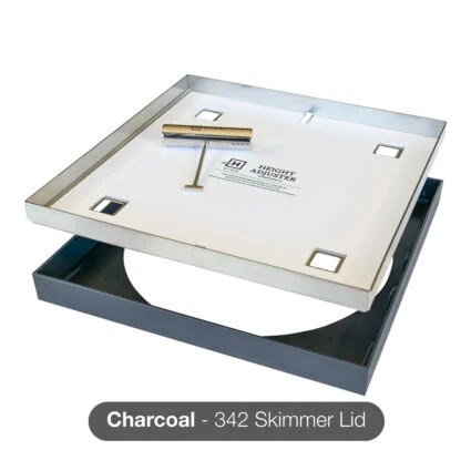 Hide Combination Skimmer Lid Kit 342mm x 342mm - Charcoal