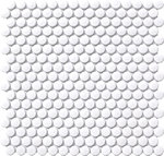Penny Round White Gloss Mosaic