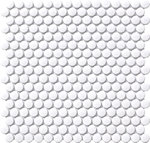 Penny Round White Gloss Mosaic