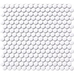 Penny Round White Matt Mosaic
