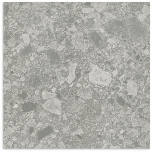 Terrazzo Grey Matt Tile 600x600