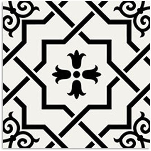 Peppa Bellevue Black Light Tile 200x200
