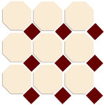 Cotto Vanilla Octagon with Burgundy Dot