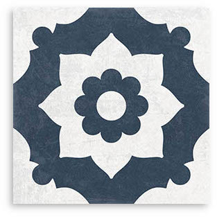 Artisan Fiore Navy Matt Tile 200x200