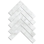 Artemis Carrara White Herringbone Honed