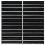 Porcelain Flat Black Gloss Tiles 22x145