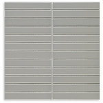 Porcelain Flat light Grey Gloss Tiles 22x145