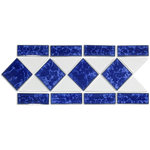 Pool Border Blue & White Mosaic 150x345