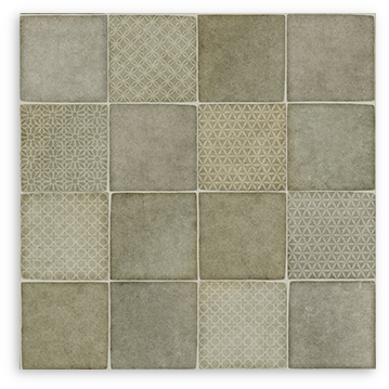 Tetra Odyssey Spanish Olive Satin (Matt) Tile Mix 130x130