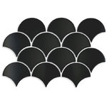 Belite Black Gloss Fan Fishscale Mosaic