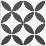 Flourish Petal White Matt Tile 300x300