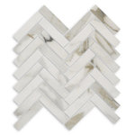 Calacutta Oro Herringbone Polished Mosaic