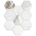 Calacutta Oro Hexagon Polished Mosaic