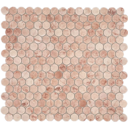 Boutique Rossa Crema Mix Glass Round Mosaic