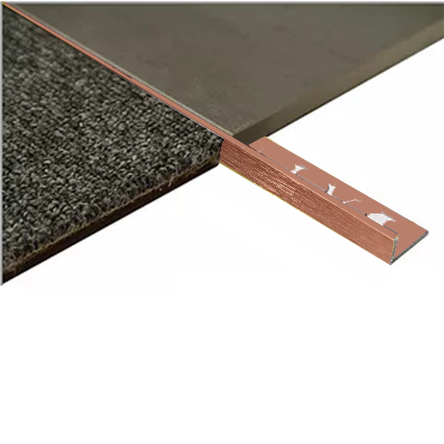 L Angle Aluminium Tile trim 12.5mm x 3metre (Linished Copper)