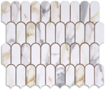 Boutique Calacutta Gold Glass Feather Mosaic