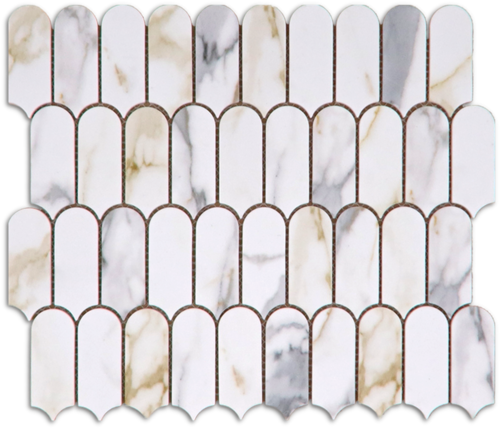 Boutique Calacutta Gold Glass Feather Mosaic