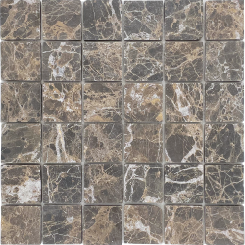 Emperador Dark Tumbled Mosaic 48x48