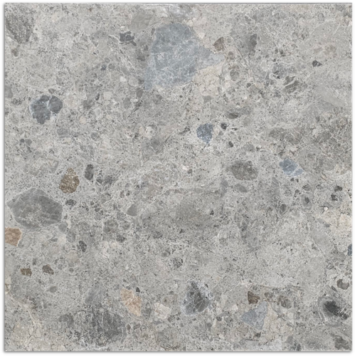 Bedrock Mid Grey Matt Tile 600x600