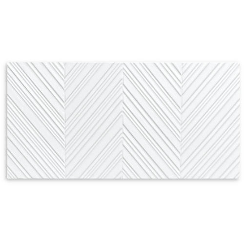 Chevron White Matt Wall 300x600